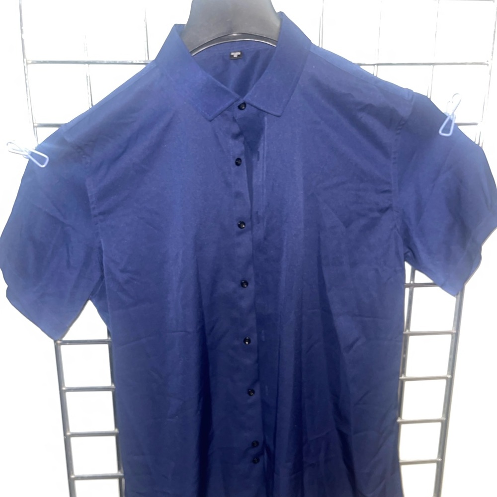 Men’s Navy Blue Casual Button Up Shirt